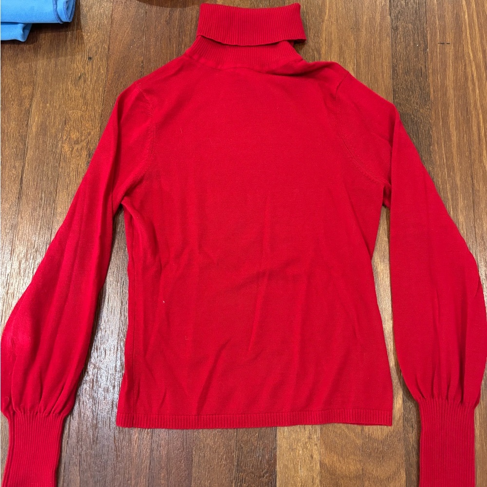 Trina Turk Vibrant Red Turtleneck Sweater